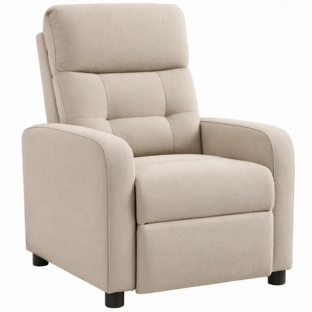 Beige fauteuil met hoge rugleuning van polyester, 85 x 92 x 102 cm