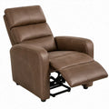 Handmatig verstelbare relaxfauteuil met voetensteun van bruin PU-kunstleer, 90 x 95 x 102 cm