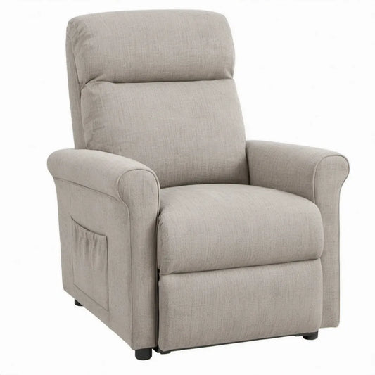 Beige verstelbare fauteuil van polyester, 80 x 90 x 105 cm