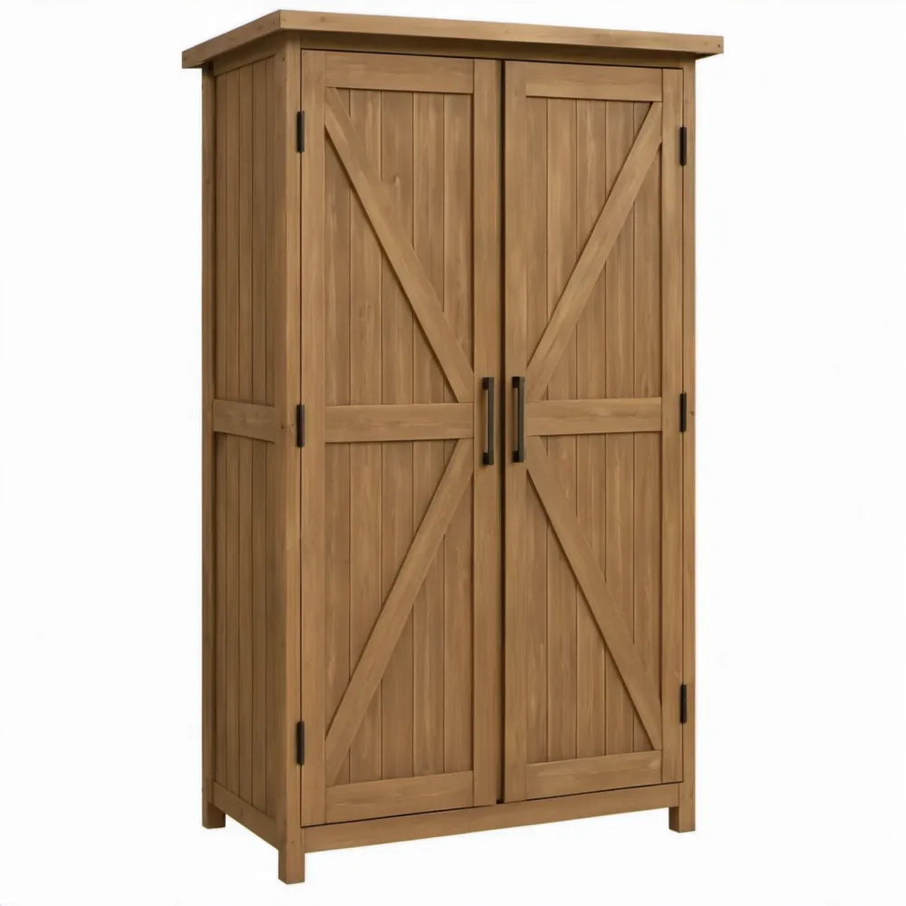 Opbergkast van massief grenenhout met 2 deuren, 80 x 40 x 180 cm, naturelbruin